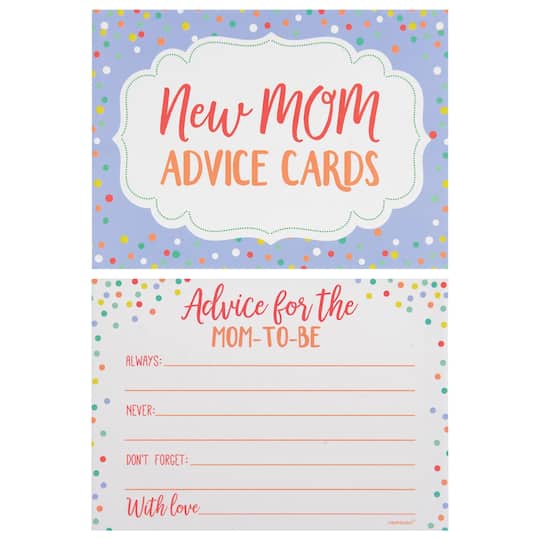 New Mom Baby Shower Advice Cards, 72ct.